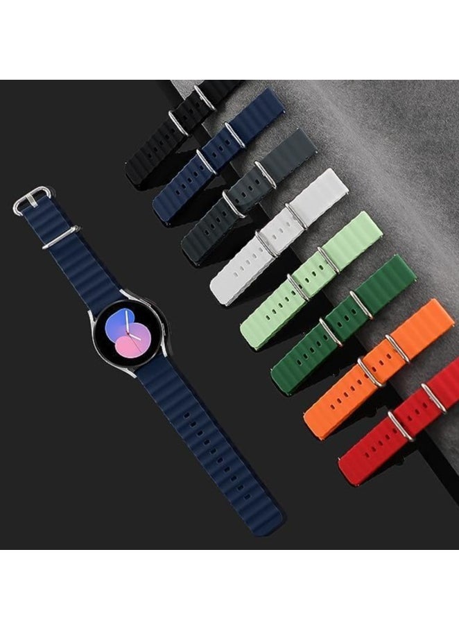 ten.tech - Ocean Silicone Band 20mm, Waterproof Soft Silicone Sport Band Compatible with Samsung Galaxy Gear Sport Watch 4, 5, 5 Pro and S2 Classic Active 2 40/44mm by TenTech – Starlight - Image 1