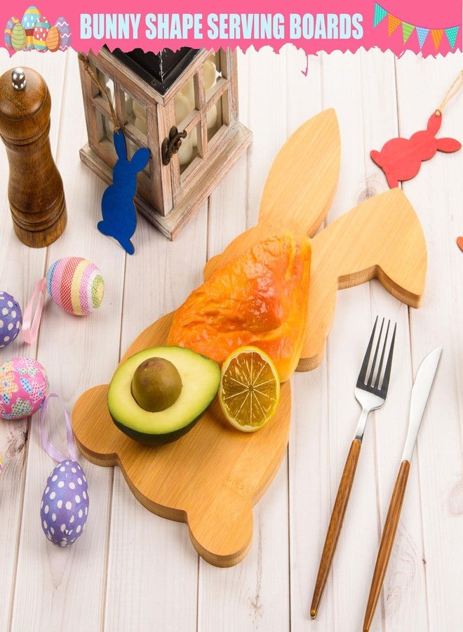 AWIZOM Easter Bunny Shaped Cutting Board Rabbit Bamboo Charcuterie Board Wooden Bread Cheese Serving Tray Platter Kitchen Chopping Board for Easter Spring Holiday Housewarming Present,13.78x7.68x0.59" - Image 4
