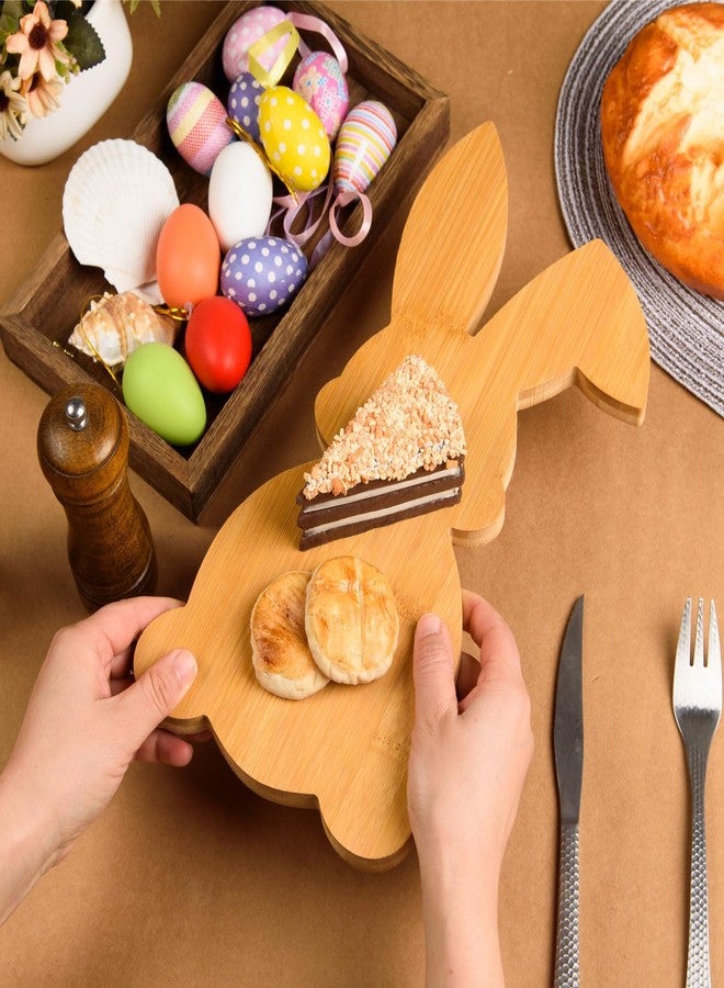 AWIZOM Easter Bunny Shaped Cutting Board Rabbit Bamboo Charcuterie Board Wooden Bread Cheese Serving Tray Platter Kitchen Chopping Board for Easter Spring Holiday Housewarming Present,13.78x7.68x0.59" - Image 5