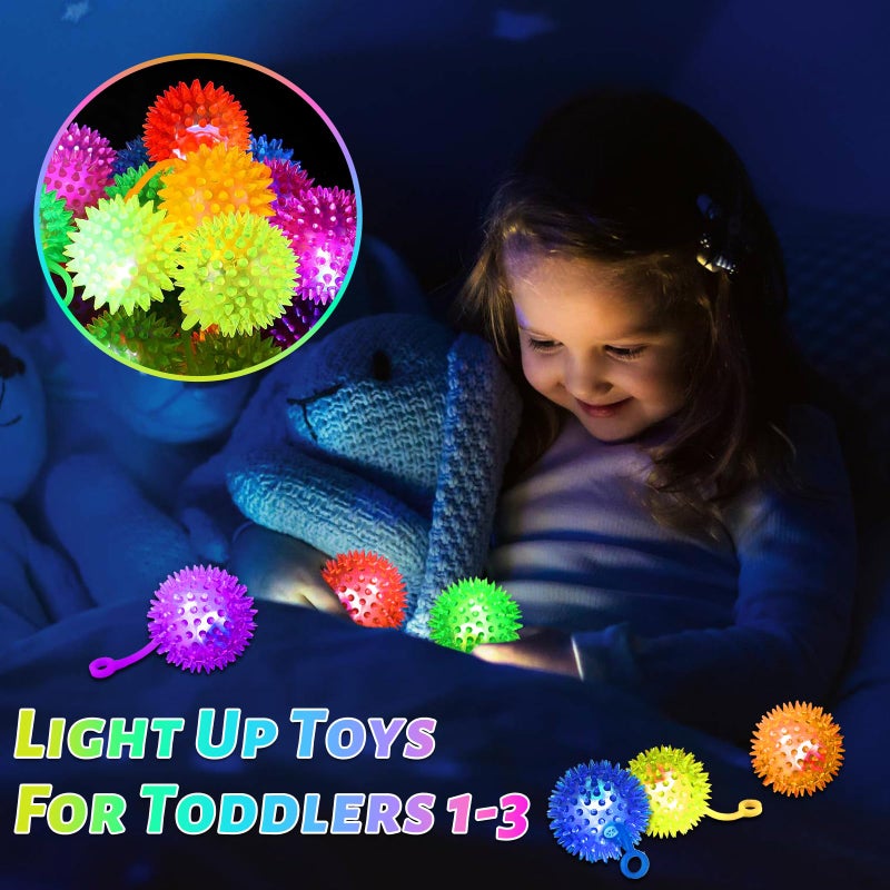 SHQDD 24PCS Light Up Ball  Bouncy Balls for Kids  6 Colors LED Flashing Squeaky Ball  2.55inch Light Up Toys  Fidget Sensory Toys  Glow in The Dark Party Favors for Teens  Adults  Children - Image 3