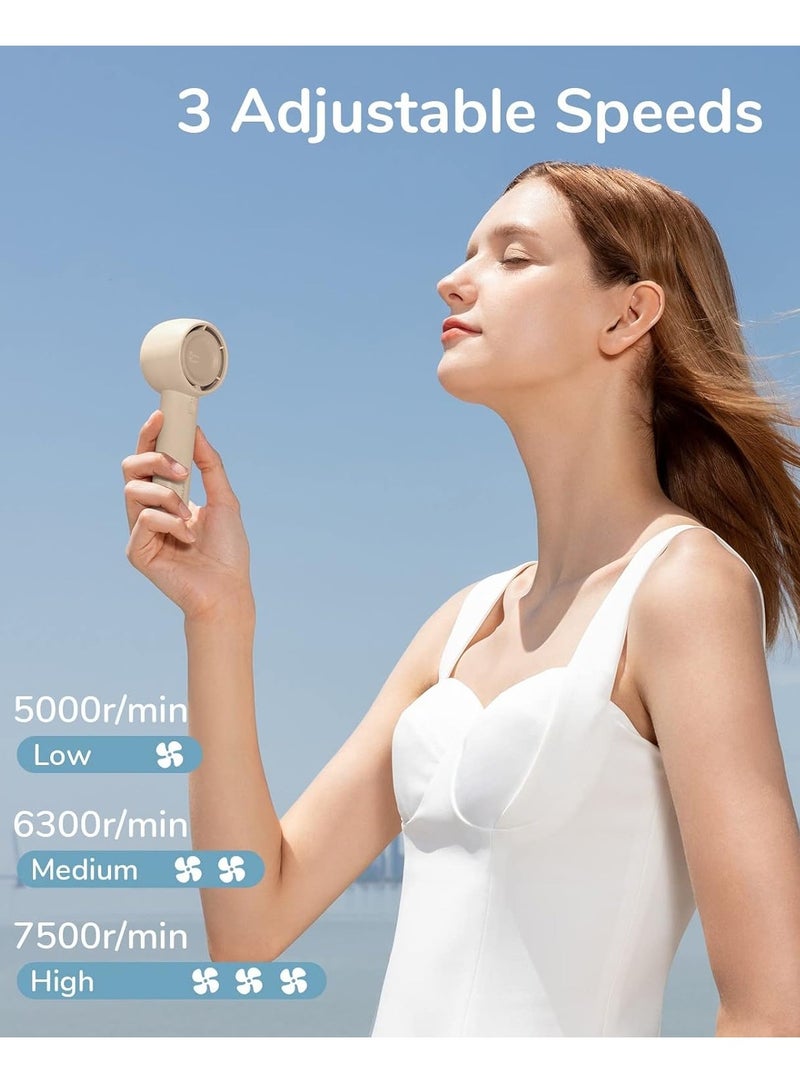 general Mini Portable Fan-Bladeless Safe Design Powerful Turbo Handheld Fan with 5 Speeds 16Hrs Max Cooling Time USB Rechargeable Small Pocket for Travel or Lash Gifts For Girls Women - Image 2