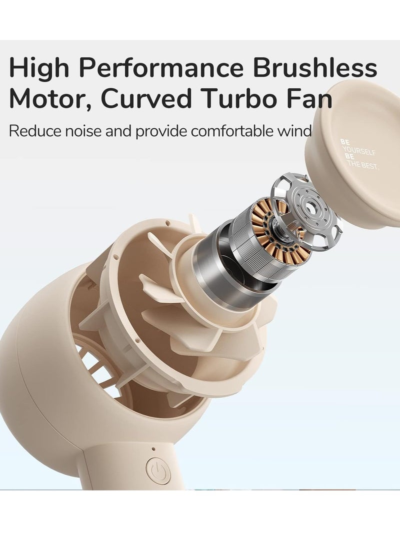 general Mini Portable Fan-Bladeless Safe Design Powerful Turbo Handheld Fan with 5 Speeds 16Hrs Max Cooling Time USB Rechargeable Small Pocket for Travel or Lash Gifts For Girls Women - Image 5