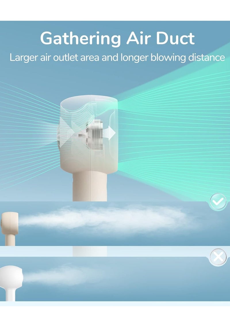 general Mini Portable Fan-Bladeless Safe Design Powerful Turbo Handheld Fan with 5 Speeds 16Hrs Max Cooling Time USB Rechargeable Small Pocket for Travel or Lash Gifts For Girls Women - Image 4