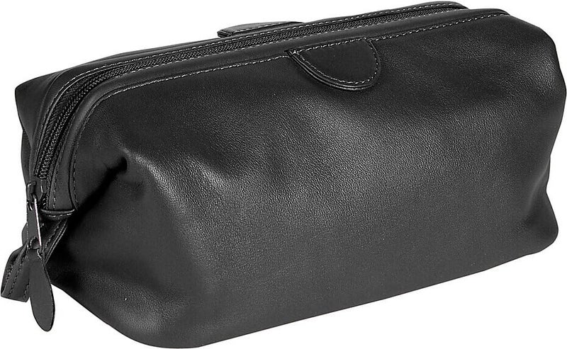 حقيبة مستحضرات جلدية - جلد بقري عالي الجودة (أسود)