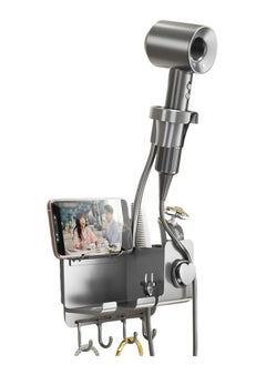 Hair Tool Organizer Grey Acrylic Hair Dryer and Styling Holder Bathroom Countertop Blow Dryer Holder Vanity Caddy Storage Stand for Accessories  Makeup Toiletries