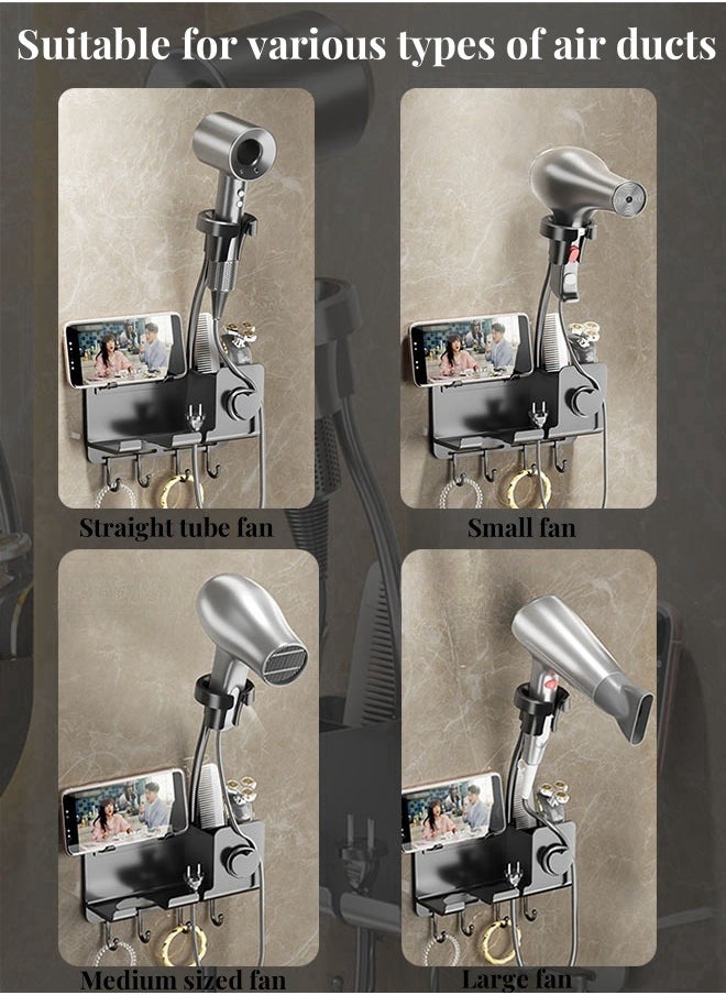 Generic - Hair Tool Organizer Grey Acrylic Hair Dryer and Styling Holder Bathroom Countertop Blow Dryer Holder Vanity Caddy Storage Stand for Accessories  Makeup Toiletries - Image 1