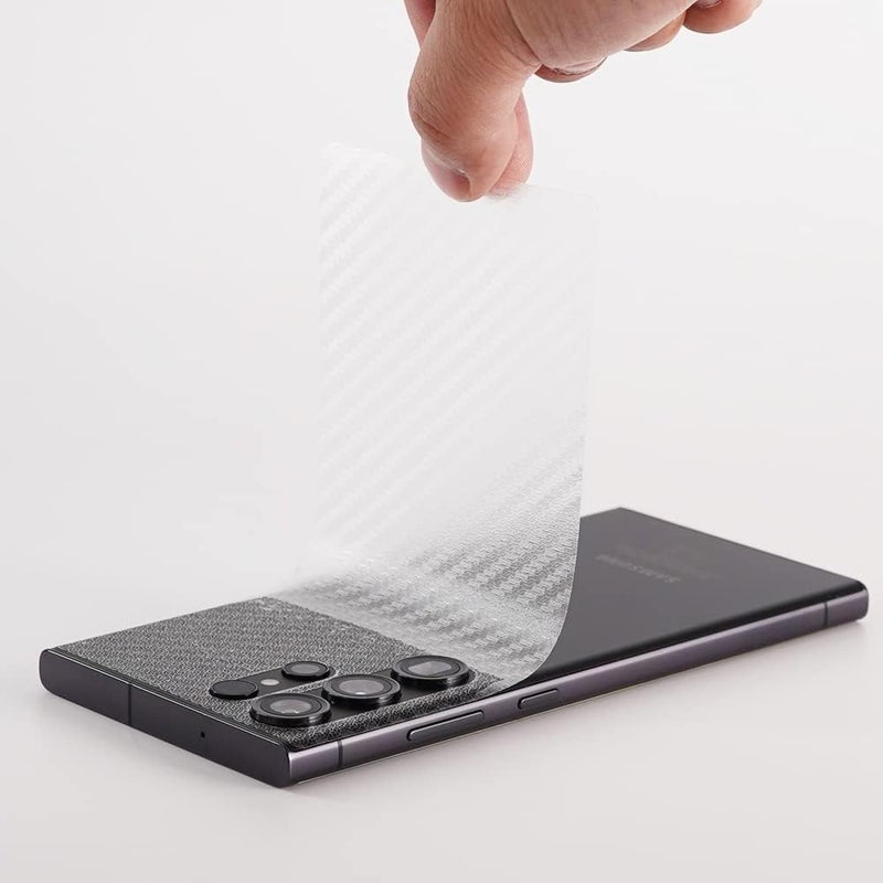 Ibywind Screen Protector For Samsung Galaxy S23 Ultra 5G(6.8 Inches),with 2Pcs Flexible TPU Film,1Pc Camera Lens Protector,1Pc Backing Carbon Fiber Film[Fingerprint Reader,Easy to install] - Image 5