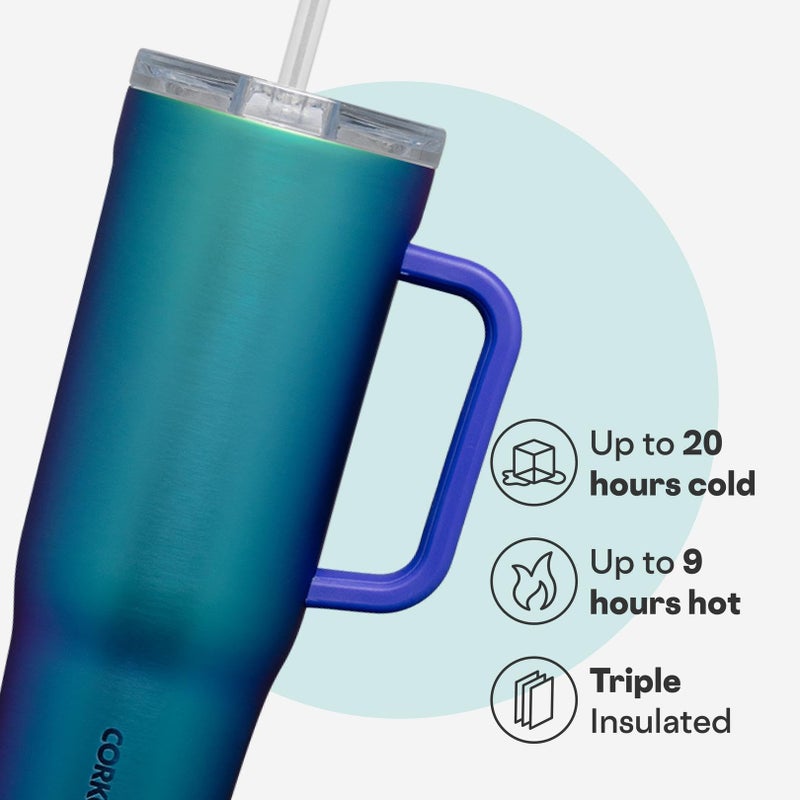 Corkcicle Cruiser Insulated Tumbler - Keeps Drinks Cold 20 Hours - Triple-Insulated Stainless Steel - Spill-Proof Lid - Summer Drinkware Gift - Keeps Drinks Ice Cold - 40 oz - Dragonfly - Image 3