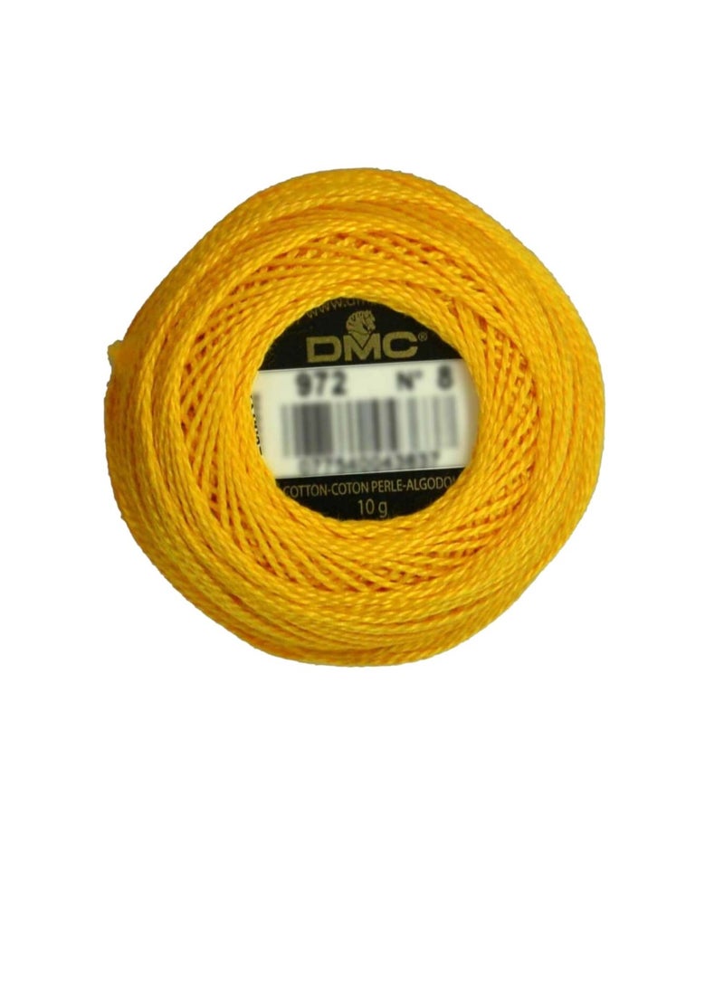 DMC DMC Pearl Cotton Ball Size 8 87yd Deep Canary - Image 1