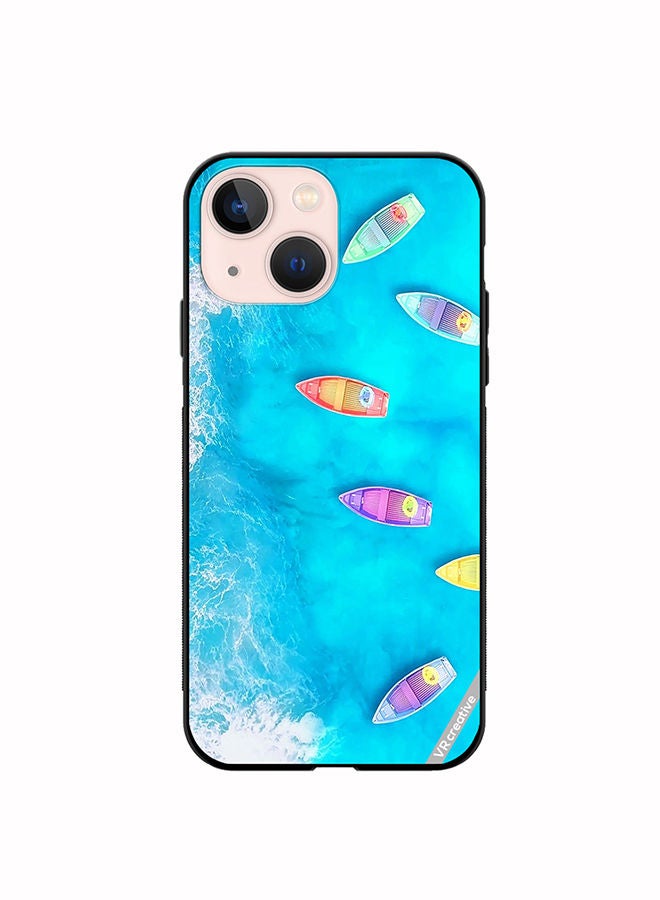 VR CREATIVE Protective Case Cover For Apple iPhone 14 Water Boat Enjoy The Moment Design Multicolour - Image 1
