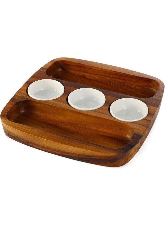 Billi Wooden 2 Side Chip & Salsa Serving Tray Aca-44.4 - Image 1