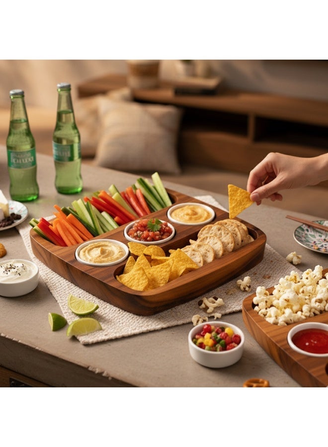 Billi Wooden 2 Side Chip & Salsa Serving Tray Aca-44.4 - Image 3