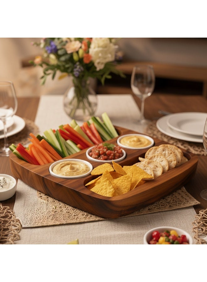 Billi Wooden 2 Side Chip & Salsa Serving Tray Aca-44.4 - Image 4