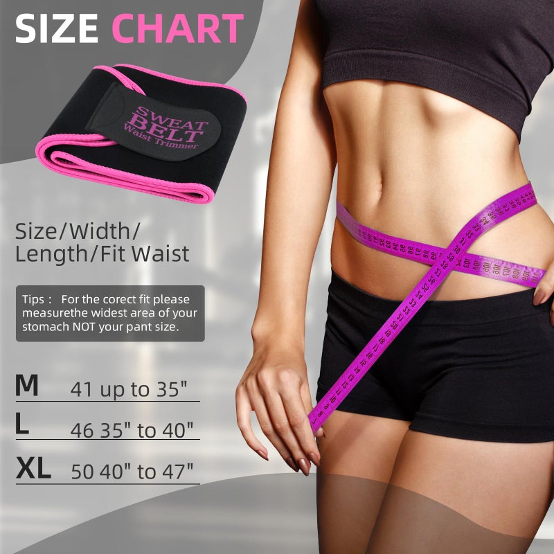 Lisacool Waist Trainer for Women,Sweat Band,Belt for Weight Loss,Waist Trimmer,Waist Trainer for Women Working Out Black/Pink - Image 2