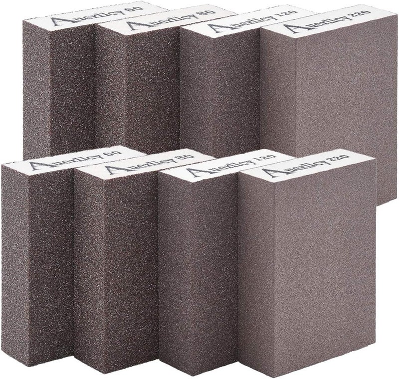 Auerllcy Sanding Sponge, Coarse/Medium/Fine/Superfine 8PCS 4 Different Specifications Sanding Blocks Assortment,Washable and Reusable. - Image 1