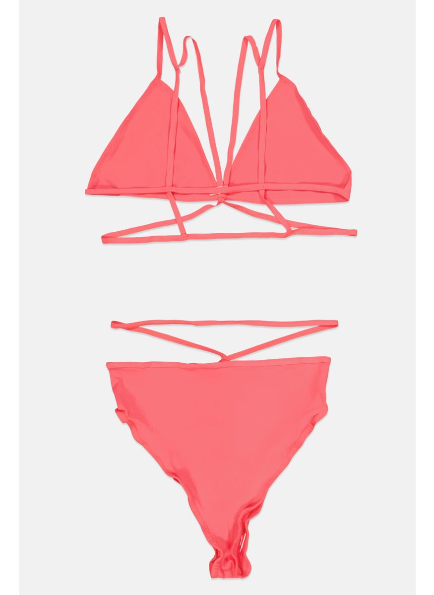 Leg Avenue Women 2 Pcs Non Padded Bra And Panty Set, Pink  - Image 2