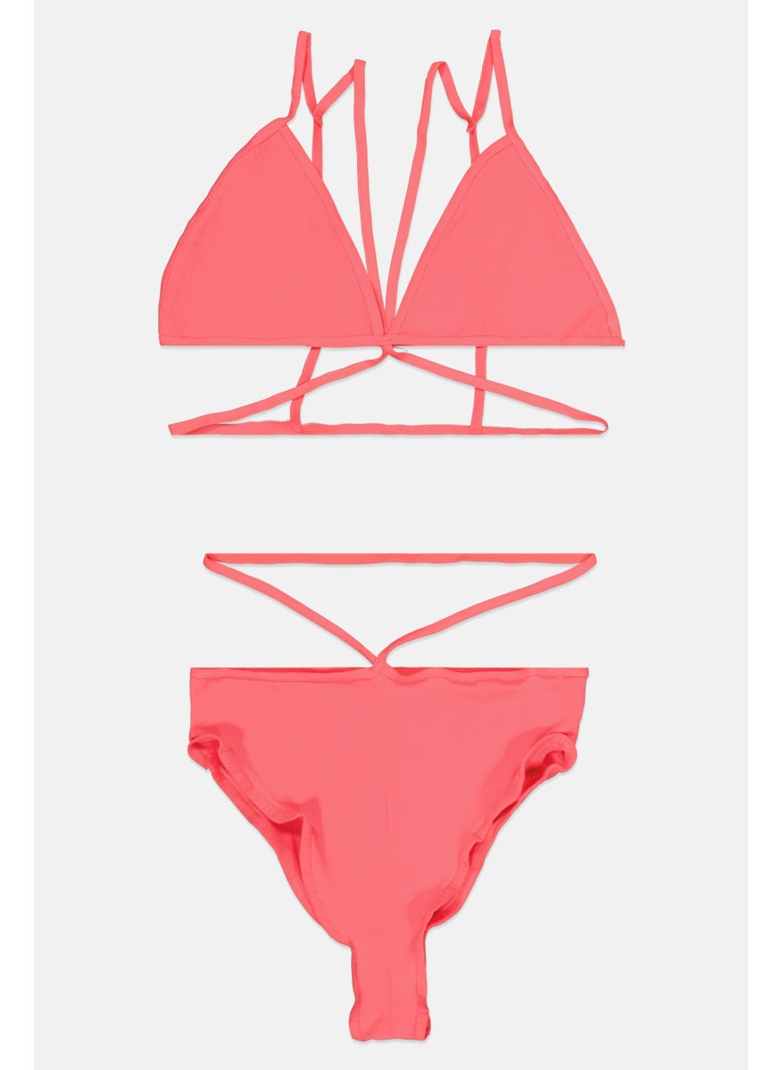 Leg Avenue Women 2 Pcs Non Padded Bra And Panty Set, Pink  - Image 1