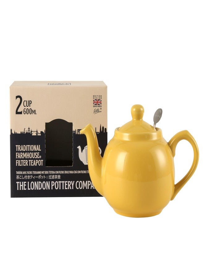 London Pottery Farmhouse Teapot with Infuser, Ceramic, Yellow, 2 Cup (600 ml) [Parallel Imported Product] - Image 2