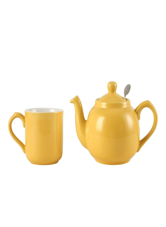 London Pottery Farmhouse Teapot with Infuser, Ceramic, Yellow, 2 Cup (600 ml) [Parallel Imported Product] - Image 5