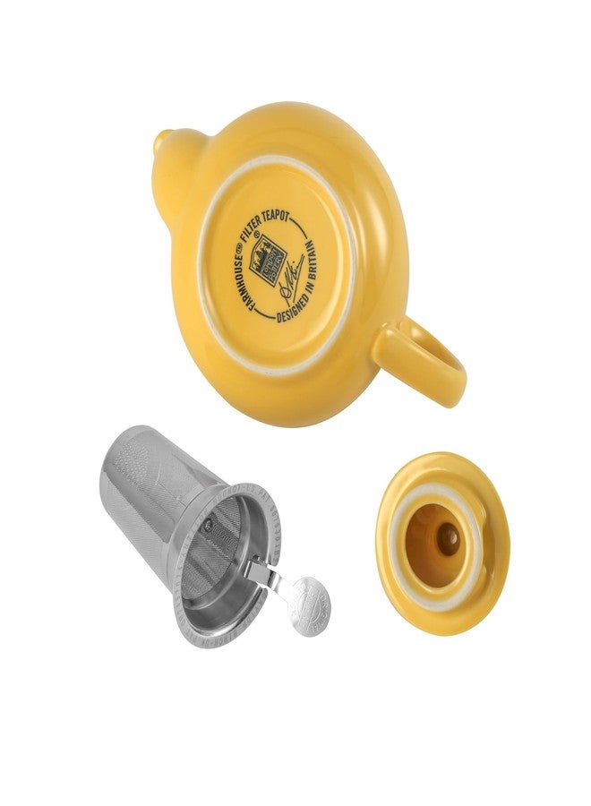 London Pottery Farmhouse Teapot with Infuser, Ceramic, Yellow, 2 Cup (600 ml) [Parallel Imported Product] - Image 4