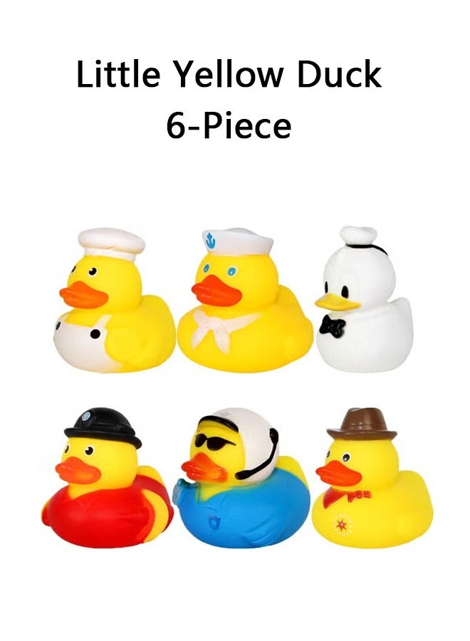 6-Piece Little Yellow Duck Bath Toys, Fun Role-Playing Water Toys for Kids, Ideal for Bath/Swimming/Water Play - Image 1