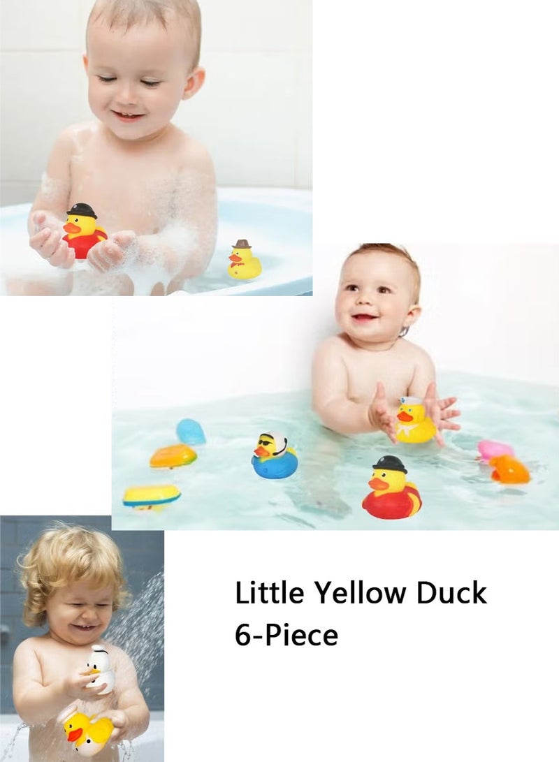 6-Piece Little Yellow Duck Bath Toys, Fun Role-Playing Water Toys for Kids, Ideal for Bath/Swimming/Water Play - Image 3