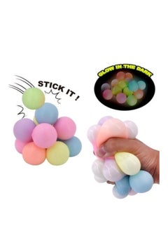 Kids Toys 3 in 1 Pack Squishy Balls Stick Ozz Glow in the Dark  - Image 3