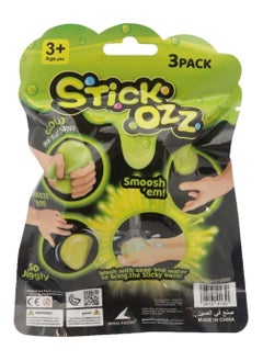 Kids Toys 3 in 1 Pack Squishy Balls Stick Ozz Glow in the Dark  - Image 2