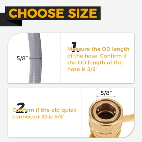 DRELD 3/8 Inch Natural Gas Quick Connect Fittings, Natural and Propane LP Propane Gas Hose Quick Disconnect Plug Kit, 3/8” Male Pipe NPT Thread x 3/8” Female Pipe Thread - Image 4