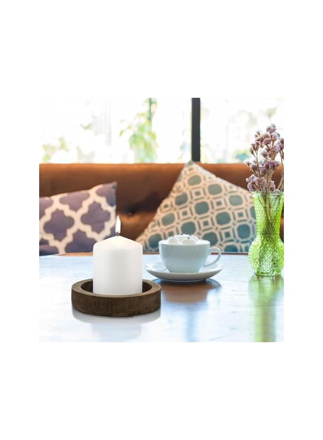 Green Tiger Premium Quality Pillar Candles, Unscented, Ivory (Pack of 6) - Image 4