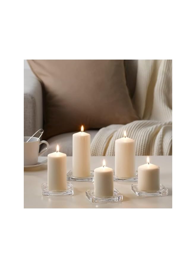 Green Tiger Premium Quality Pillar Candles, Unscented, Ivory (Pack of 6) - Image 5