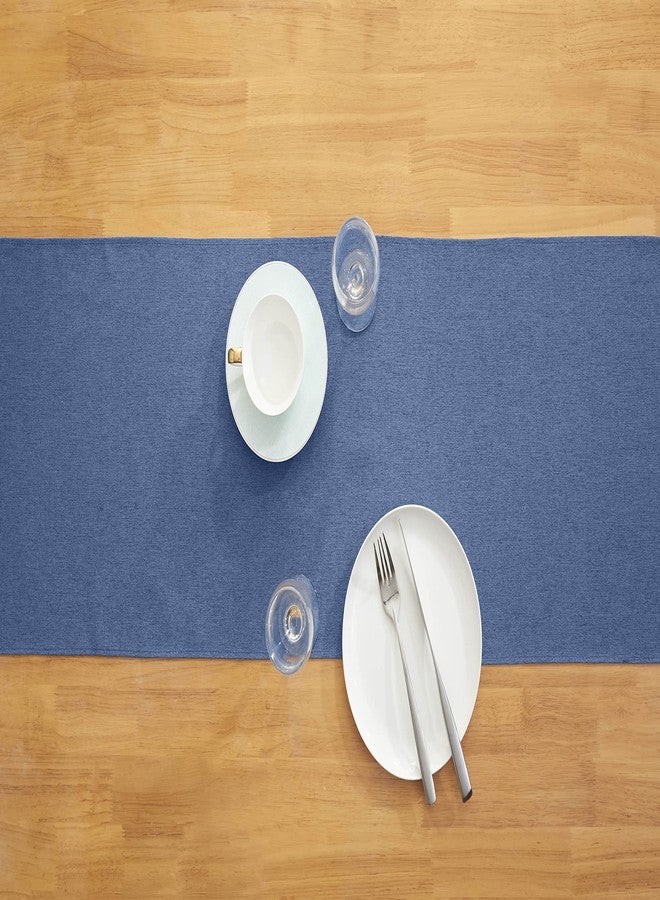 Winotic Vintage Blue Table Runner 13 x 90 Inches Long, Cotton Linen Table Linen for Memorial Day, Spring, Easter, Summer, Party, Wedding, Daily Kitchen Dining Home Decor (13" x 90", Vintage Blue) - Image 3