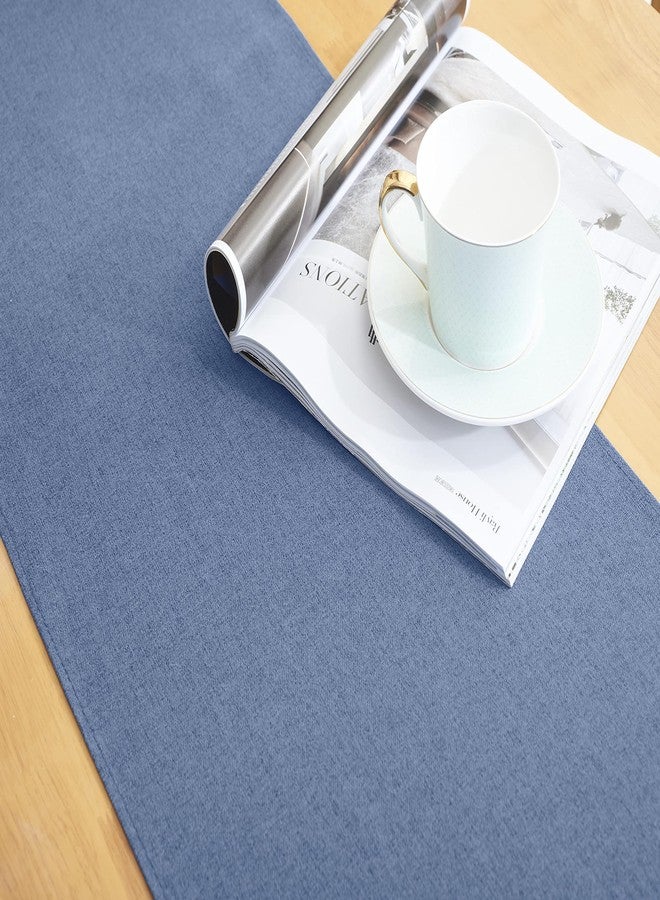 Winotic Vintage Blue Table Runner 13 x 90 Inches Long, Cotton Linen Table Linen for Memorial Day, Spring, Easter, Summer, Party, Wedding, Daily Kitchen Dining Home Decor (13" x 90", Vintage Blue) - Image 5