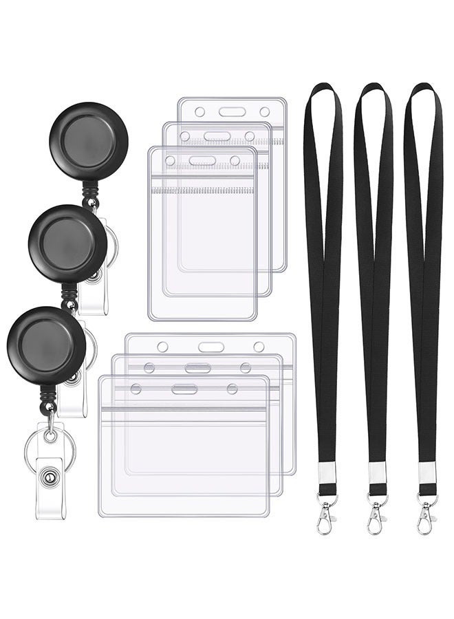meayul 12 Pcs PId Card Badge Holder with Lanyard, Office Badge Holder with Retractable Lanyard, Retractable Keychain ID Badge Holder, Removable Lanyard Card Protector for Office Worker Nurse Teacher Student  - Image 1
