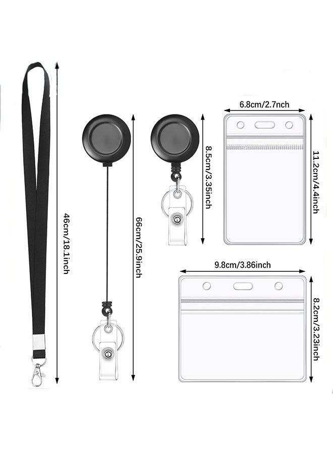 meayul 12 Pcs PId Card Badge Holder with Lanyard, Office Badge Holder with Retractable Lanyard, Retractable Keychain ID Badge Holder, Removable Lanyard Card Protector for Office Worker Nurse Teacher Student  - Image 2