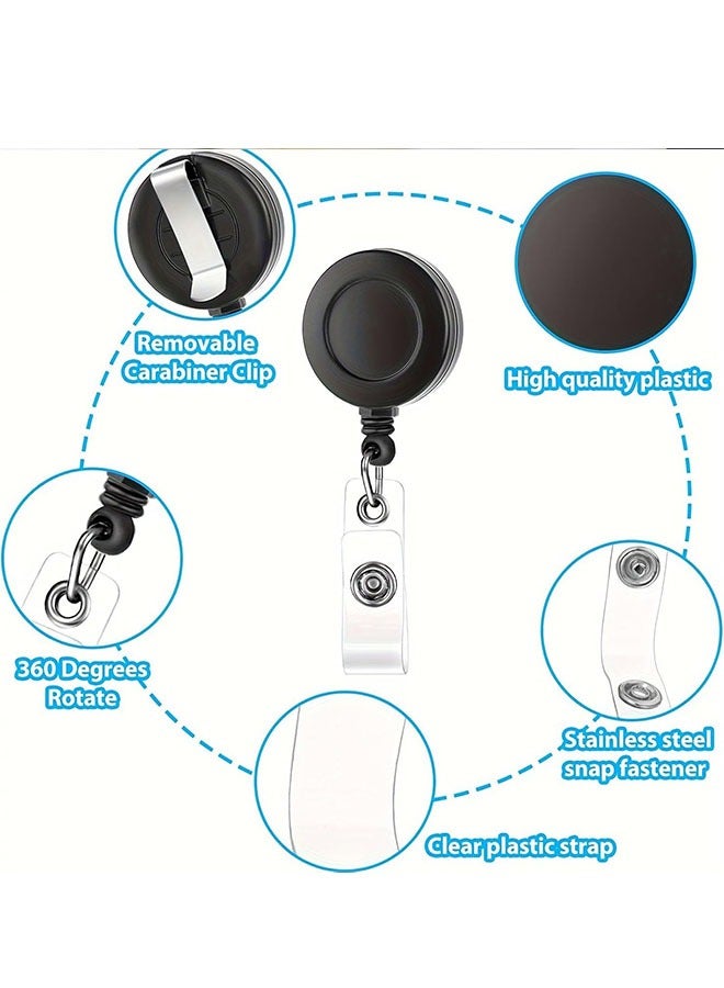 meayul 12 Pcs PId Card Badge Holder with Lanyard, Office Badge Holder with Retractable Lanyard, Retractable Keychain ID Badge Holder, Removable Lanyard Card Protector for Office Worker Nurse Teacher Student  - Image 3