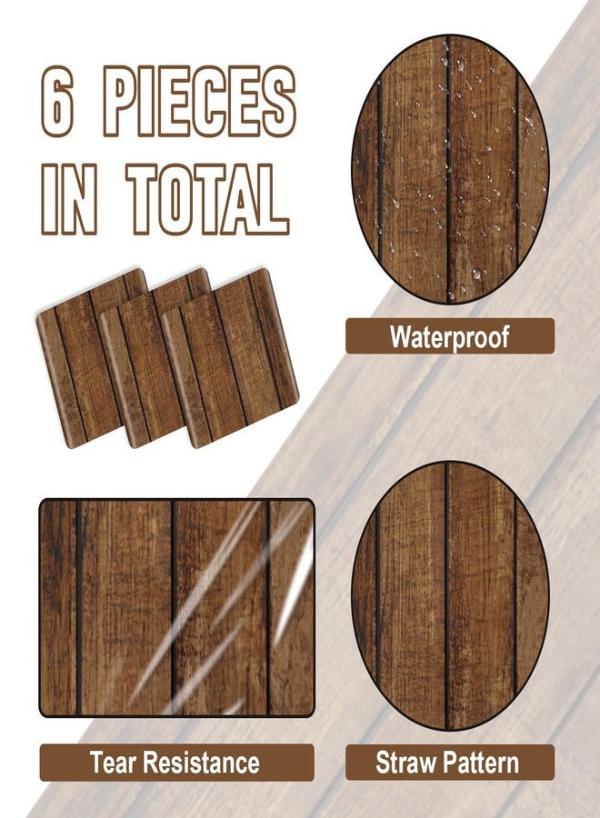 PTECDROTS 6Pcs Rustic Table Runner Brown Wood Grain Country Table Runner Table Cloth Rectangular Table Decoration for Western Barn Farm Barbecue Birthday Party Decorations, 14 x 108inch - Image 2
