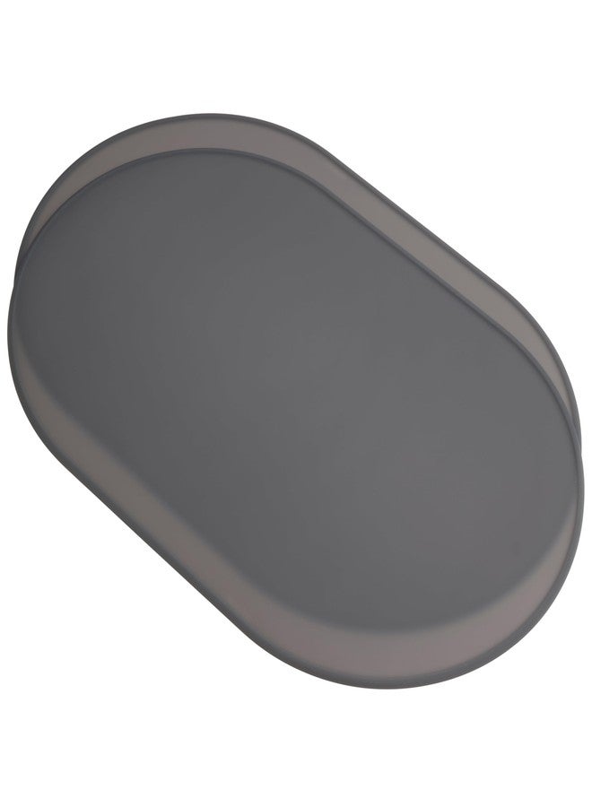 LINE+ARC Large Silicone Placemat 20.5” x 13” with 3mm-Thick Raised Rim (Set of 2 Smoke Degrē Placemats). for Adults Babies Easy-to-Clean, Washable, Waterproof, Food-Grade, Oval, Modern, Outdoor, Tablemats. - Image 1