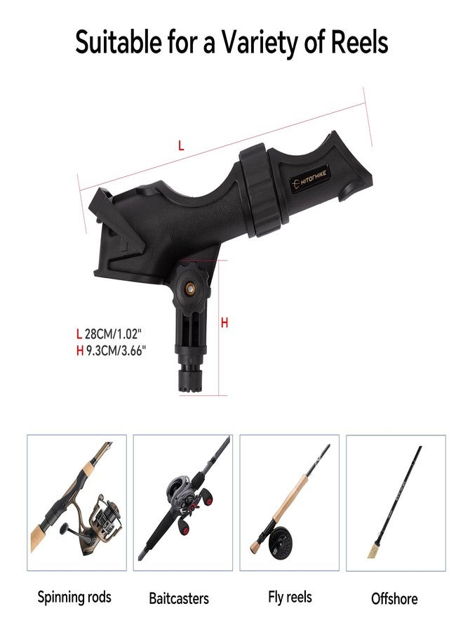 HITORHIKE Fishing Rod Holder Fishing Accessories Universal Fit Kit Mount Set Suitable for Kayak Boat and Pontoon Boat (Fishing Rod Holder Pro X2) - Image 2