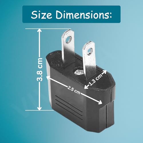VIVATRA 2-Pin Flat to Round US Conversion Plug, Compact Electrical Adapter for Home and Travel Use, Durable and Easy to Use (Pack of 4) - Image 3