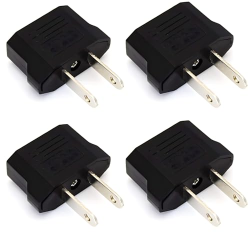 VIVATRA 2-Pin Flat to Round US Conversion Plug, Compact Electrical Adapter for Home and Travel Use, Durable and Easy to Use (Pack of 4) - Image 1