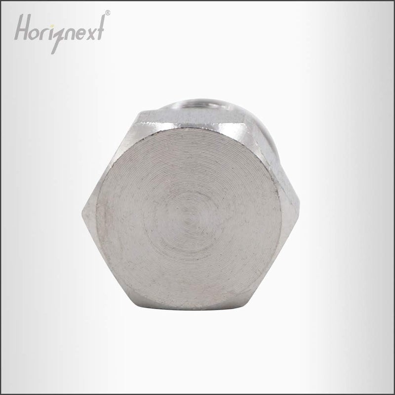 Horiznext سدادة أنبوب مياه من الفولاذ المقاوم للصدأ، محور ذكري�� رأس سداسي الشكل، مواصفات NPT 3/8؛ مصنوعة من الفولاذ المقاوم للصدأ من نوع 304، عدد القطع: 4. - Image 4