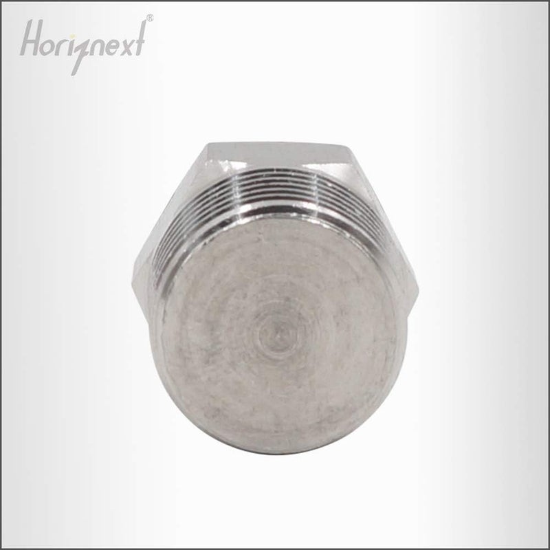 Horiznext سدادة أنبوب مياه من الفولاذ المقاوم للصدأ، محور ذكري�� رأس سداسي الشكل، مواصفات NPT 3/8؛ مصنوعة من الفولاذ المقاوم للصدأ من نوع 304، عدد القطع: 4. - Image 5