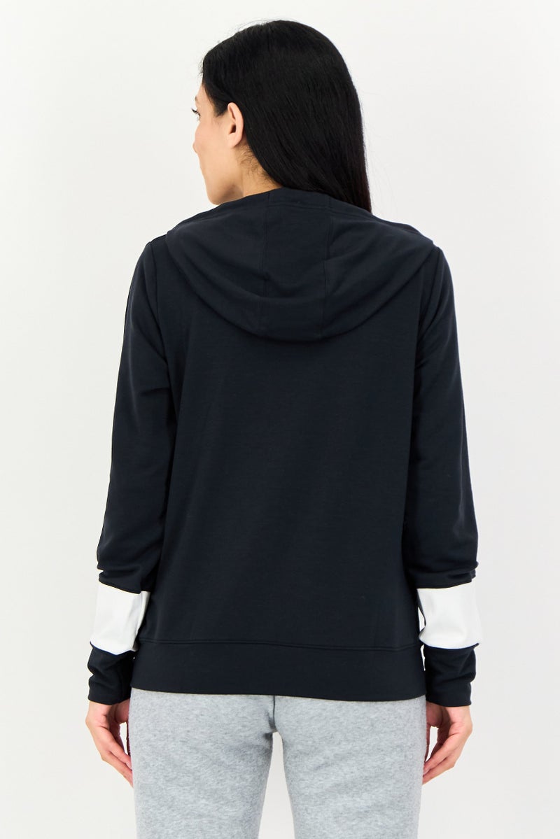 UNDER ARMOUR هودي خارجي فضفاض بأكمام طويلة للنساء، أسود - Image 3