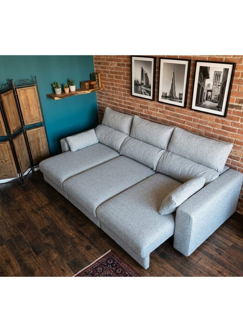 Cheers 3 Seater Sofa Bed | Multifunctional Folding Sectional Couch with Slider Chaise & Storage | Modern Fabric Sleeper Sofa for Living Room, Bedroom & Apartment | Comfortable Convertible Sofa Bed - Image 1