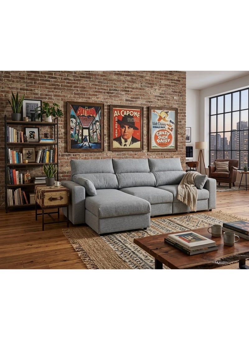 Cheers 3 Seater Sofa Bed | Multifunctional Folding Sectional Couch with Slider Chaise & Storage | Modern Fabric Sleeper Sofa for Living Room, Bedroom & Apartment | Comfortable Convertible Sofa Bed - Image 2