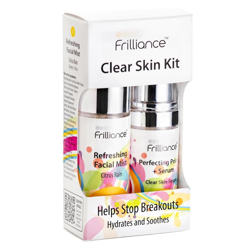 Clear Skin Kit Perfecting Primer Serum  Facial Mist for Acne Vegan Cruelty Free for Teens of All Skin Types Mandelic Acid Fights Breakouts Blackheads