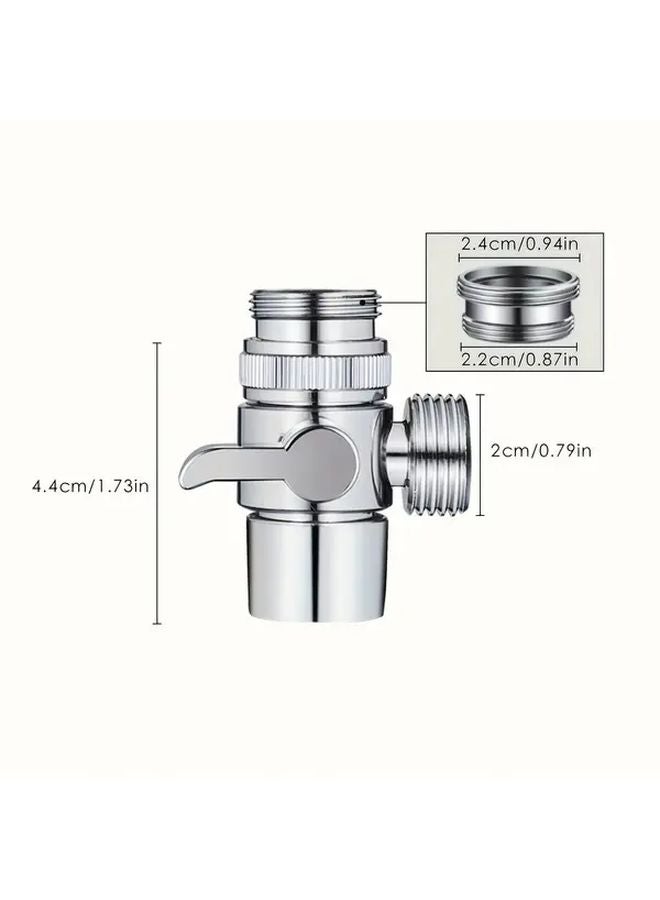 Silvery 304 Stainless Steel 4 Way Faucet Adapter Hot Cold Water Control For Home Use - Image 4