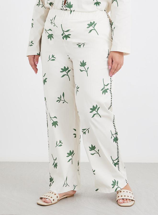 Styli Plus Co-Ords Shirt with Floral Print and Wide Leg Pants - Image 5