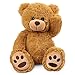 LotFancy Teddy Bear Stuffed Animals 20 inch Brown Soft Cuddly Stuffed Bear Plush Toy Cute Stuffed Animals with Footprints Gifts for Kids Baby Toddlers on Baby Shower Easter Decoration - Image 3
